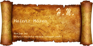 Heintz Mózes névjegykártya